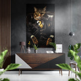 Cat Boss Brushed Aluminum Dibond Wall Art.